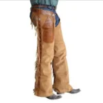 Men Native American Suede Leather Pant Rodeo Mountain Western Cowboy Chap
