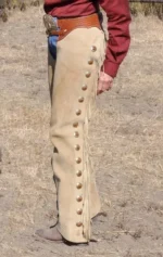 Men Native American Suede Leather Pant Rodeo Mountain Western Cowboy Chap - Image 2