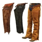 Men Native American Suede Leather Pant Rodeo Mountain Western Cowboy Chap - Image 2