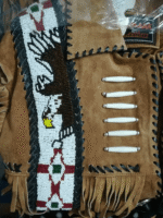 Men Western Cowboy Suede Fringe Jacket Beaded Native American Leather Jacket - Image 2