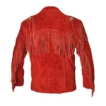 Men Western Cowboy Suede Fringe Jacket Beaded Native American Leather Jacket - Image 2