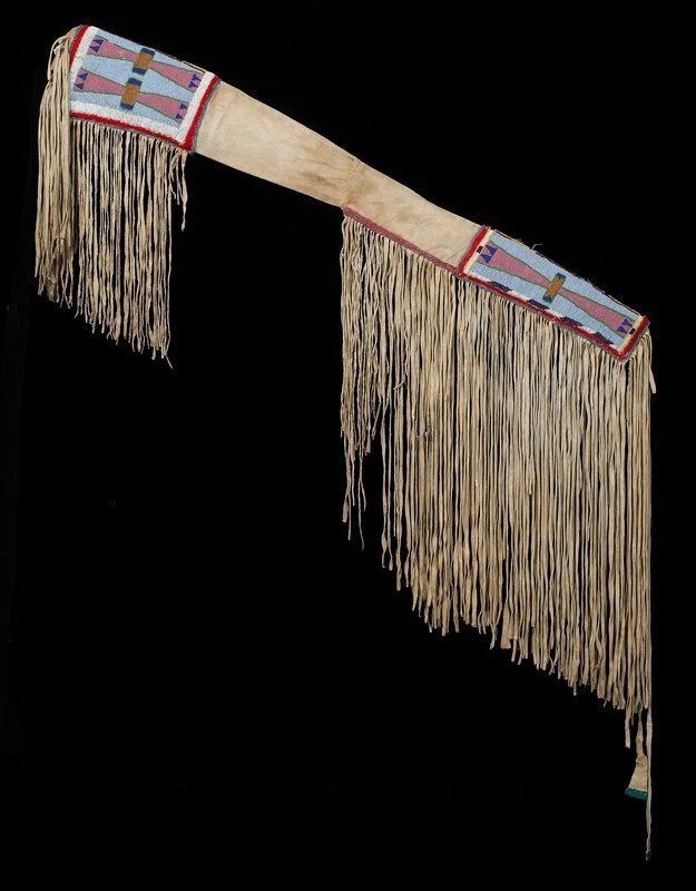 s-l1600 (1) Native American Indian Beaded Rifle Scabbard Sioux Style Suede Leather Gun Cover - Image 1
