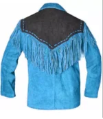 Men Western Cowboy Suede Fringe Jacket Beaded Native American Leather Jacket - Image 2