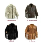 Men Western Cowboy Suede Fringe Jacket Beaded Native American Leather Jacket Opt
