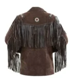 Men Western Cowboy Suede Fringe Jacket Beaded Native American Leather Jacket Opt - Image 7
