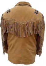 Men Western Cowboy Suede Fringe Jacket Native American Fringe Leather Jacket - Image 2