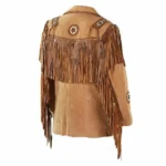 Men Western Cowboy Suede Fringe Jacket Beaded Native American Leather Jacket Opt - Image 10