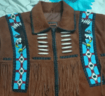 Men Western Cowboy Suede Fringe Jacket Beaded Native American Leather Jacket - Image 7