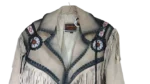 Men Western Cowboy Suede Fringe Jacket Beaded Native American Leather Jacket - Image 7