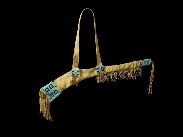 s-l1600 (4) Native Hamdmade Beaded Rifle Scabbard Traditional Style Suede Leather Gun Cover - Image 1