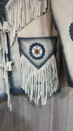 Men Western Cowboy Suede Fringe Jacket Beaded Native American Leather Jacket - Image 5