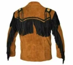 Men Western Cowboy Suede Fringe Jacket Beaded Native American Leather Jacket Opt - Image 2
