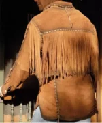 Men Western Cowboy Suede Fringe Shirt Native American Fringe Leather Jacke - Image 3