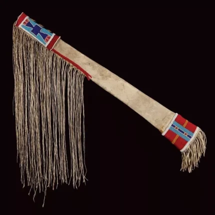 Native Traditional Indian Beaded Rifle Scabbard Style Suede Leather Beades&frige