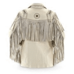 Men Western Cowboy Suede Fringe Jacket Beaded Native American Leather Jacket - Image 2