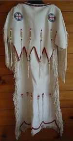 Women Native American Buckskin Leather Long Wedding Dress Pow-Wow White Dress