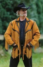 Men Western Cowboy Suede Fringe Jacket Native American Fringe Leather Jacket