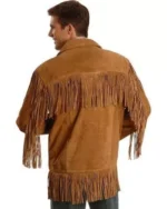 Men Western Cowboy Suede Fringe Jacket Native American Fringe Leather Jacket - Image 2