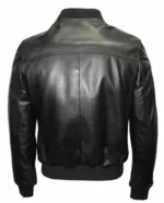 Men Bomber Style Bike Rider Real Leather Jacket - Black Real Leather - Image 4