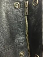 Men Black Real Leather Son of Anarchy Motorcycle Vest - Motorbike Waistcoat - Image 2