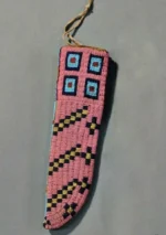 Handmade Traditional Beautiful Beaded Knife Cover Suede Leather Sheath SK12